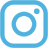 Instagram logo in blue on a white background.