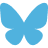 Minimalist blue butterfly design