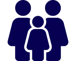 Abstract family symbol on black background